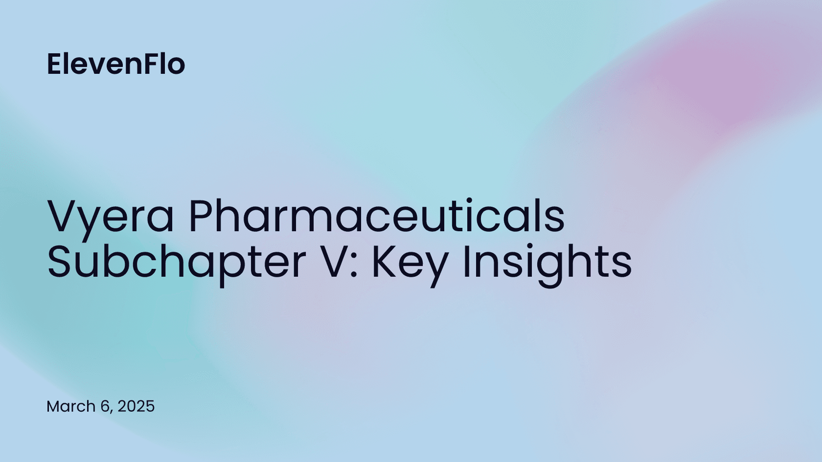 Hero image for Vyera Subchapter V: Key Insights
