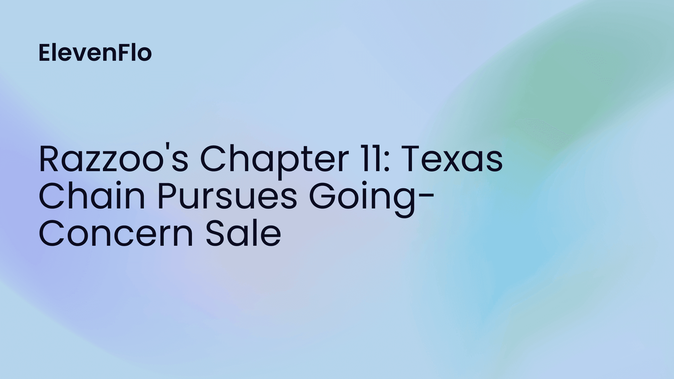 ElevenFlo blog post graphic for "Razzoo's Chapter 11: Texas Chain Pursues Going-Concern Sale"