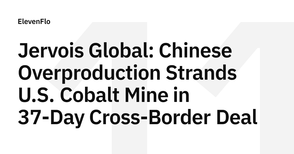 Jervois: 37-Day Cross-Border Cobalt Restructuring Case