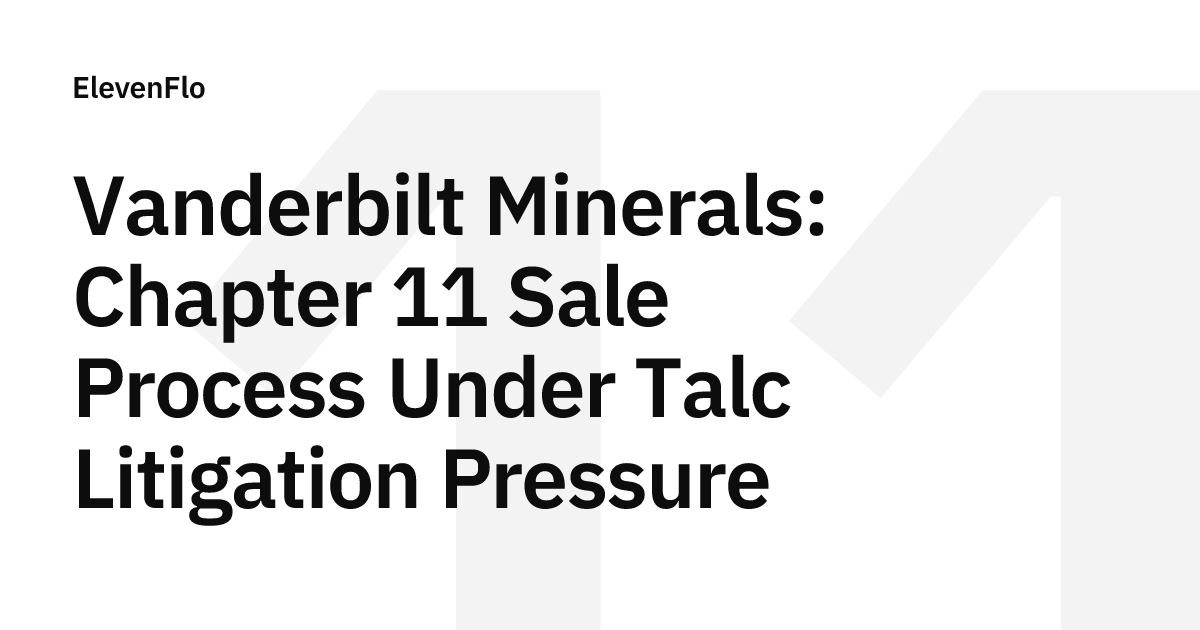 Vanderbilt Minerals: Chapter 11 Sale and DIP Timeline